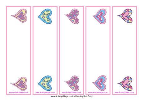 Valentine bookmarks - blank