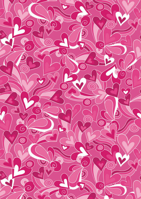 Valentine S Day Scrapbook Paper Pink Hearts And Swirls