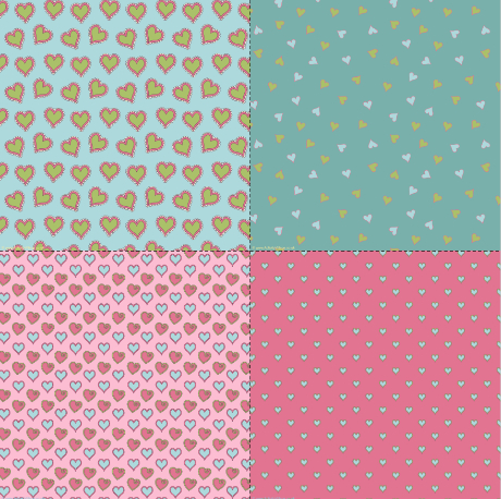 Valentine's Day scrapbook paper set 3