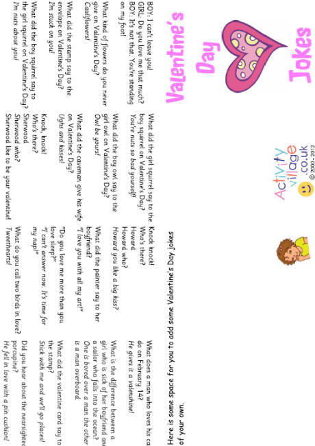 Valentines jokes booklet Valentines jokes booklet