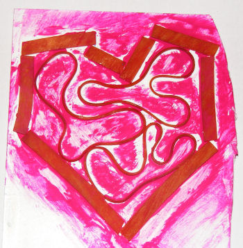 Rubber Stamped Card - our Valentine's rubber stamp
