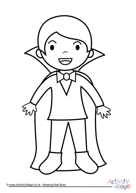 Vampire colouring page
