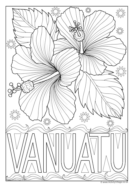 Vanuatu national flower colouring page