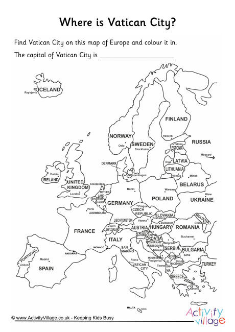 Vatican City Location Worksheet
