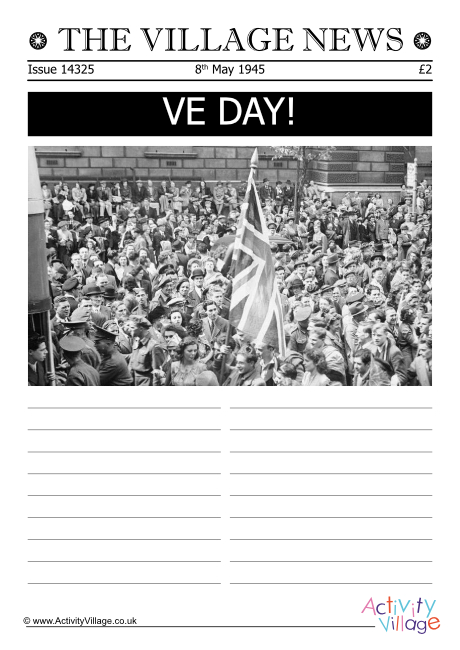 VE Day newspaper template VE Day newspaper template