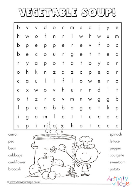 Vegetable word search