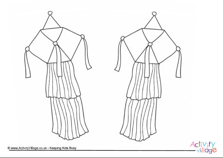 Vesak lanterns colouring page