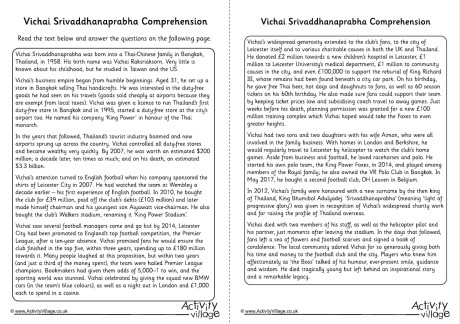 Vichai Srivaddhanaprabha Comprehension