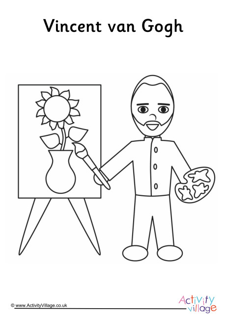 Vincent van Gogh Colouring Page