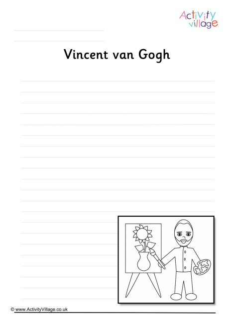 Vincent van Gogh Writing Page