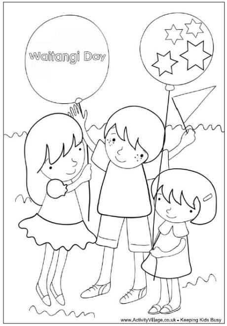 Waitangi Day barbecue colouring page
