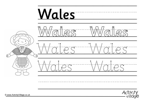 Wales Handwriting Worksheet