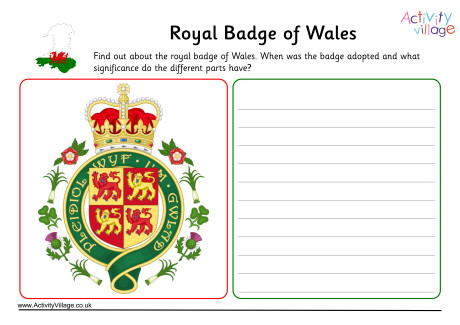 Wales Royal Badge Worksheet 1