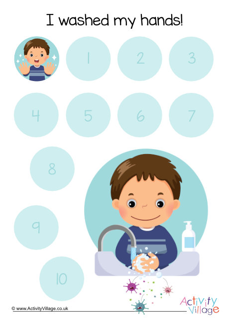 Washing hands reward chart - boy