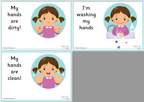 Washing hands slideshow posters - girl
