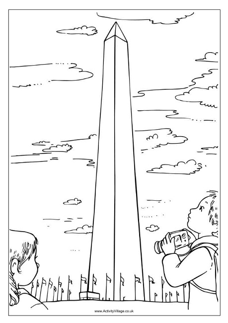 Washington Monument colouring page