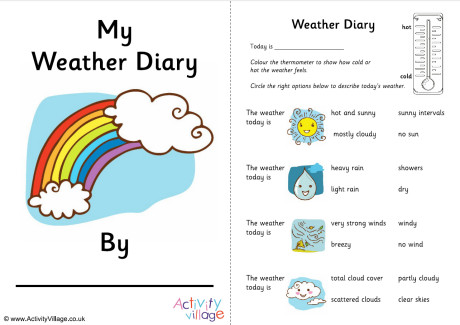 Weather Diary - Describing the Weather Booklet Weather Diary - Describing the Weather Booklet