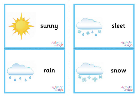 Weather Flash Cards - Large