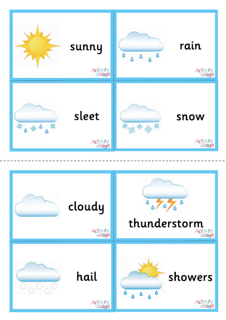 Weather Flash Cards - Small