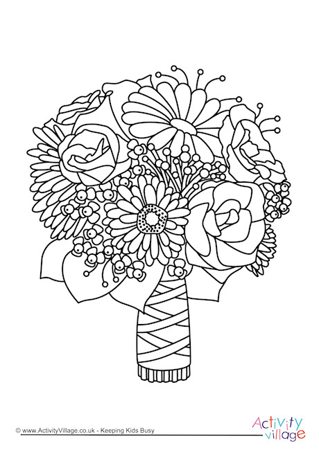 Wedding Bouquet Colouring Page