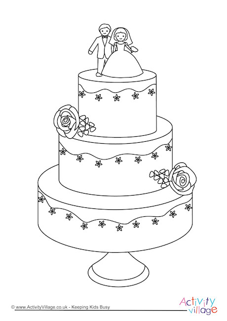 Wedding Cake Colouring Page 2