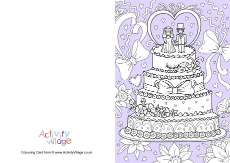 Wedding colour pop colouring card 2