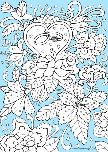 Wedding colour pop colouring page