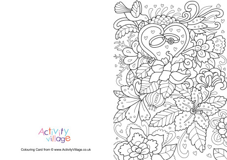 Wedding colouring card 1
