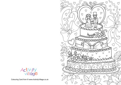 Wedding colouring card 2