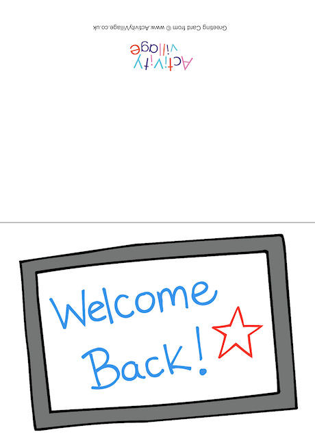 Welcome Back Whiteboard Card Welcome Back Whiteboard Card
