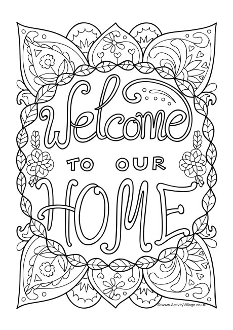 Welcome to our home colouring page