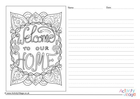 Welcome To Our Home Story Paper