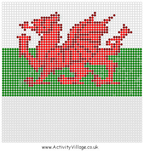 Welsh Flag fuse bead pattern