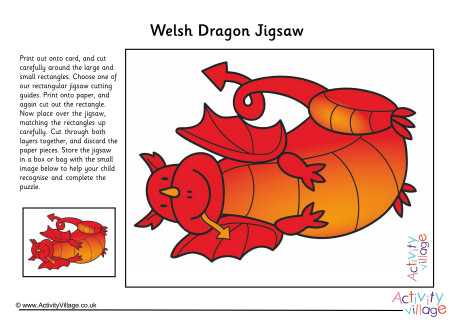 Welsh Dragon Printable Jigsaw Welsh Dragon Printable Jigsaw