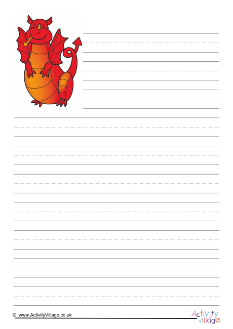Welsh Dragon Writing Paper Welsh Dragon Writing Paper