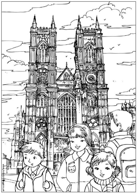 Westminster Abbey colouring page Westminster Abbey colouring page