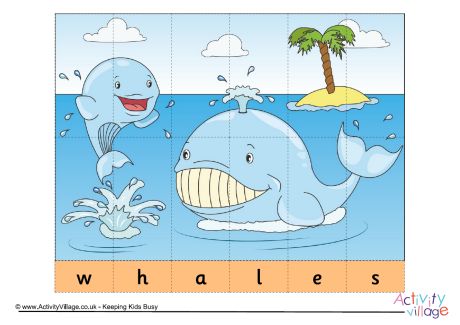 Whales spelling jigsaw