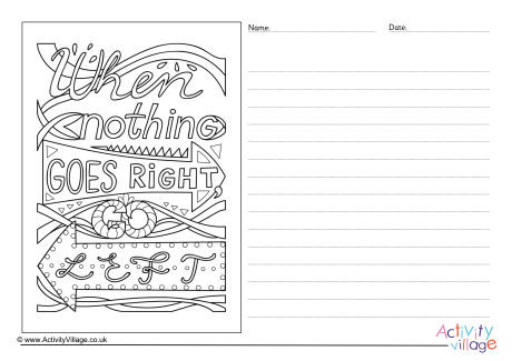 When Nothing Goes Right Go Left Story Paper