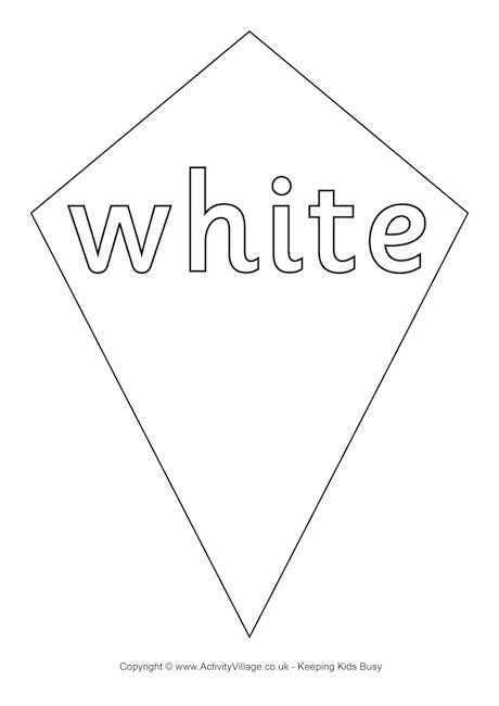 White kite colouring page