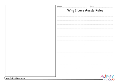Why I Love Aussie Rules writing prompt