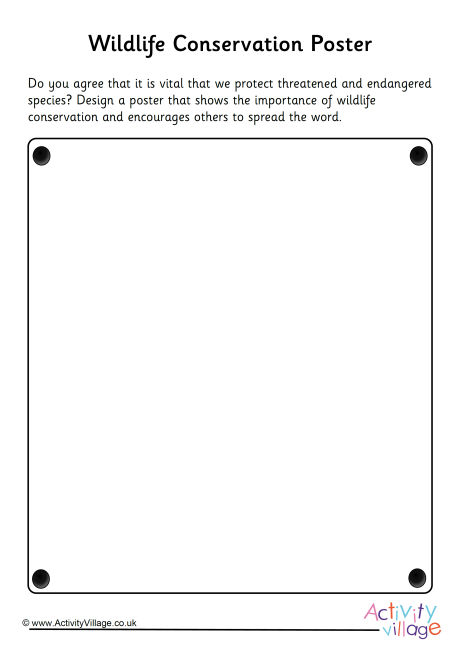 Wildlife conservation poster worksheet