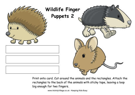 Wildlife finger puppets 2