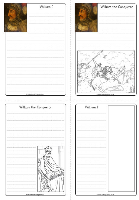William I notebooking pages