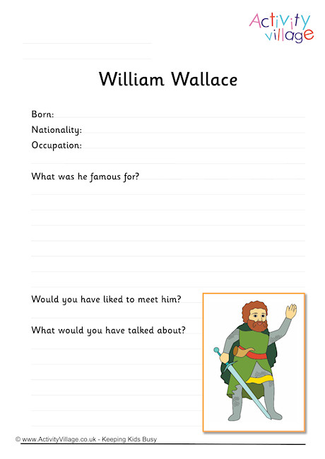 William Wallace Worksheet