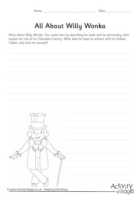 Willy Wonka worksheet