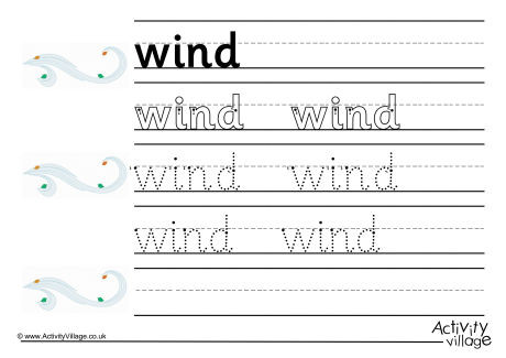 Wind Handwriting Worksheet