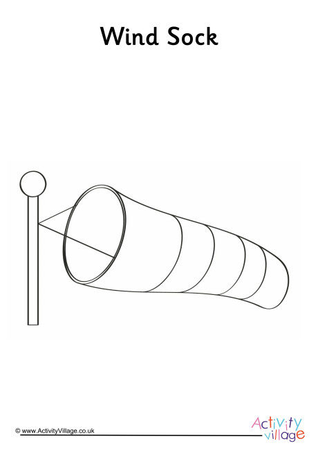 Wind Sock Colouring Page