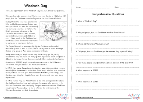 Windrush comprehension
