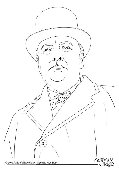 Download Winston Churchill Colouring Page 2