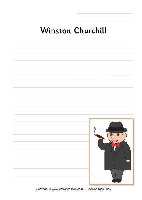 Winston Churchill writing page